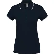 Női galléros póló Kariban KA251 Ladies Short-Sleeved polo Shirt -S, Navy/Red/White