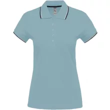 Női galléros póló Kariban KA251 Ladies Short-Sleeved polo Shirt -M, Sky Blue/Navy/Whit