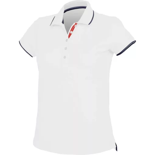 Női galléros póló Kariban KA252 Ladies Short-Sleeved piqué Knit polo Shirt -M, White/N