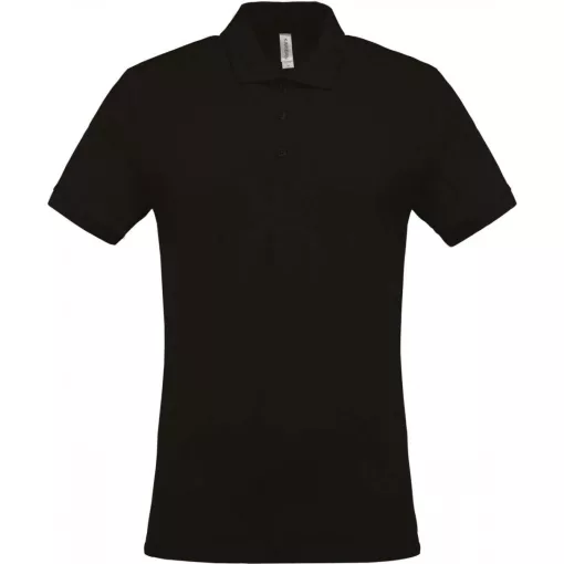 Férfi galléros póló Kariban KA254 Men S Short-Sleeved piqué polo Shirt -2XL, Black