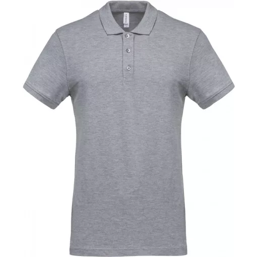 Férfi galléros póló Kariban KA254 Men S Short-Sleeved piqué polo Shirt -3XL, Oxford Gr