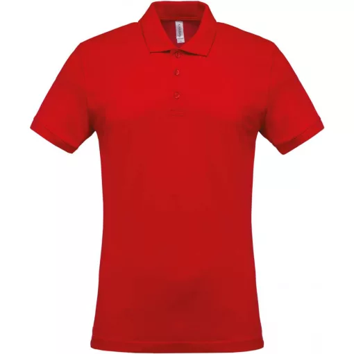 Férfi galléros póló Kariban KA254 Men S Short-Sleeved piqué polo Shirt -S, Red