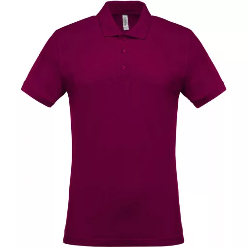 Férfi galléros póló Kariban KA254 Men S Short-Sleeved piqué polo Shirt -M, Wine
