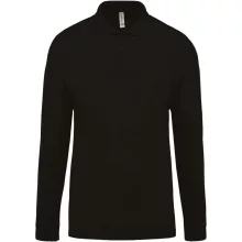 Férfi galléros póló Kariban KA256 Men S Long-Sleeved piqué polo Shirt -2XL, Black