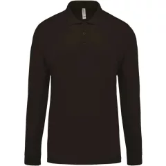 Férfi galléros póló Kariban KA256 Men S Long-Sleeved piqué polo Shirt -S, Dark Grey