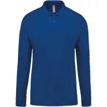 Férfi galléros póló Kariban KA256 Men S Long-Sleeved piqué polo Shirt -3XL, Light Roya