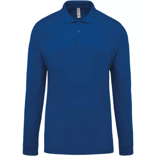 Férfi galléros póló Kariban KA256 Men S Long-Sleeved piqué polo Shirt -M, Light Royal 