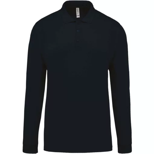 Férfi galléros póló Kariban KA256 Men S Long-Sleeved piqué polo Shirt -XL, Navy