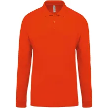 Férfi galléros póló Kariban KA256 Men S Long-Sleeved piqué polo Shirt -3XL, Orange