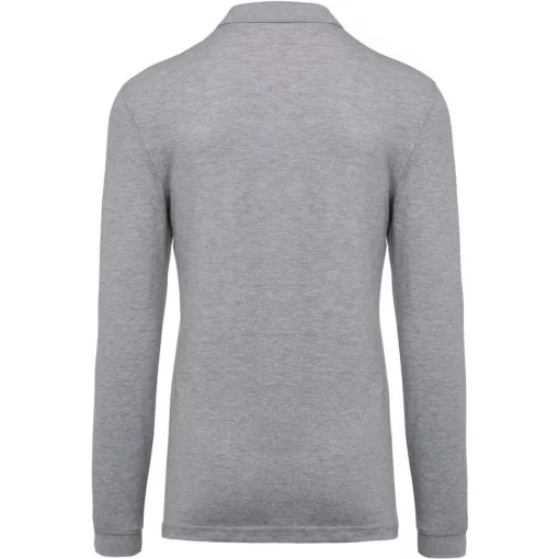 Férfi galléros póló Kariban KA256 Men S Long-Sleeved piqué polo Shirt -4XL, Oxford Gre