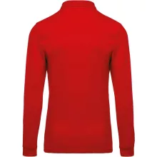 Férfi galléros póló Kariban KA256 Men S Long-Sleeved piqué polo Shirt -2XL, Red