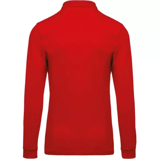 Férfi galléros póló Kariban KA256 Men S Long-Sleeved piqué polo Shirt -3XL, Red