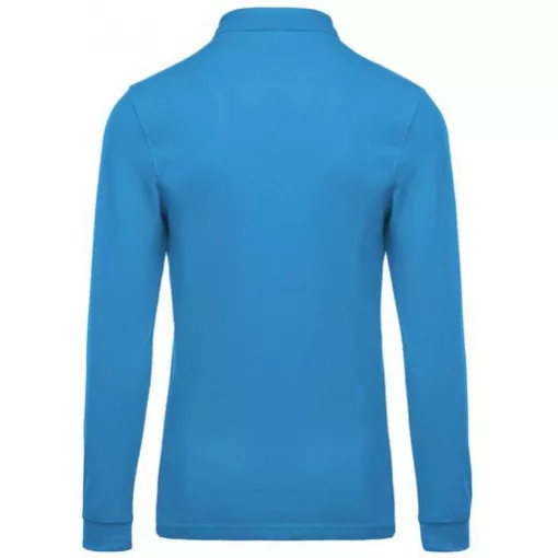 Férfi galléros póló Kariban KA256 Men S Long-Sleeved piqué polo Shirt -M, Tropical Blu