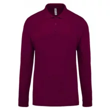 Férfi galléros póló Kariban KA256 Men S Long-Sleeved piqué polo Shirt -2XL, Wine