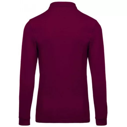 Férfi galléros póló Kariban KA256 Men S Long-Sleeved piqué polo Shirt -XL, Wine