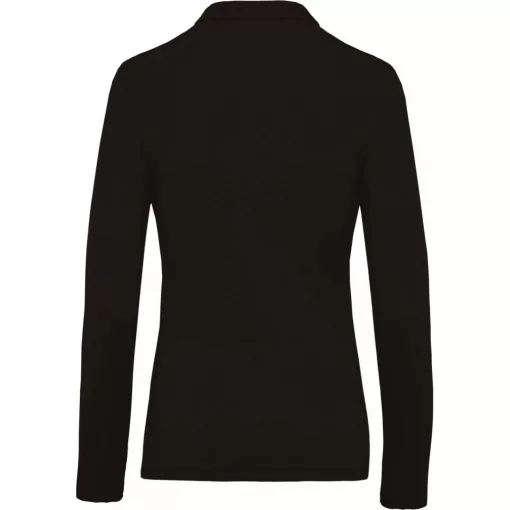 Női galléros póló Kariban KA257 Ladies’ Long-Sleeved piqué polo Shirt -M, Black