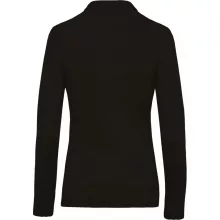 Női galléros póló Kariban KA257 Ladies’ Long-Sleeved piqué polo Shirt -S, Black