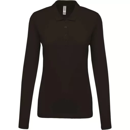 Női galléros póló Kariban KA257 Ladies’ Long-Sleeved piqué polo Shirt -XS, Dark Grey