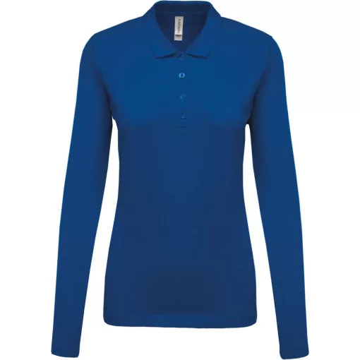 Női galléros póló Kariban KA257 Ladies’ Long-Sleeved piqué polo Shirt -M, Light Royal 