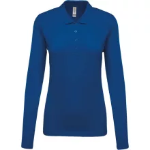 Női galléros póló Kariban KA257 Ladies’ Long-Sleeved piqué polo Shirt -M, Light Royal 