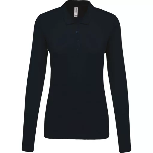 Női galléros póló Kariban KA257 Ladies’ Long-Sleeved piqué polo Shirt -L, Navy