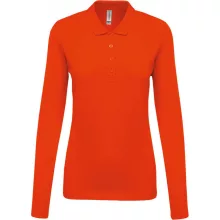 Női galléros póló Kariban KA257 Ladies’ Long-Sleeved piqué polo Shirt -XS, Orange