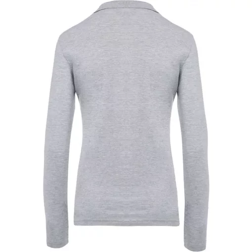 Női galléros póló Kariban KA257 Ladies’ Long-Sleeved piqué polo Shirt -S, Oxford Grey