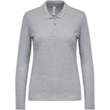 Női galléros póló Kariban KA257 Ladies’ Long-Sleeved piqué polo Shirt -XS, Oxford Grey
