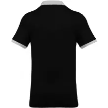Férfi galléros póló Kariban KA258 Men S Two-Tone piqué polo Shirt -3XL, Black/Oxford G