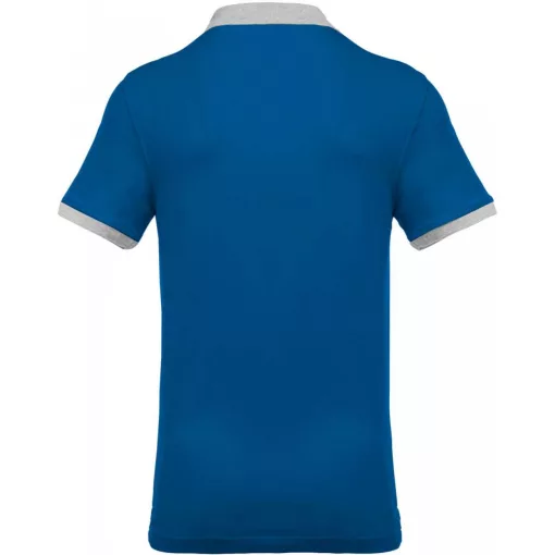 Férfi galléros póló Kariban KA258 Men S Two-Tone piqué polo Shirt -S, Light Royal Blue