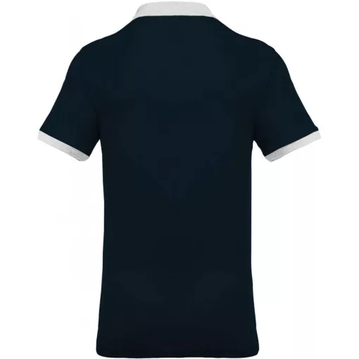 Férfi galléros póló Kariban KA258 Men S Two-Tone piqué polo Shirt -2XL, Navy/Oxford Gr