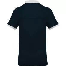 Férfi galléros póló Kariban KA258 Men S Two-Tone piqué polo Shirt -XL, Navy/Oxford Gre