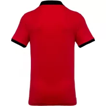 Férfi galléros póló Kariban KA258 Men S Two-Tone piqué polo Shirt -2XL, Red/Black
