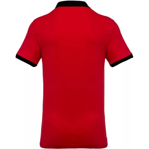 Férfi galléros póló Kariban KA258 Men S Two-Tone piqué polo Shirt -S, Red/Black