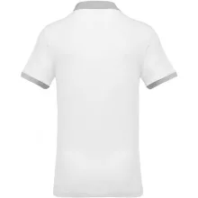 Férfi galléros póló Kariban KA258 Men S Two-Tone piqué polo Shirt -3XL, White/Oxford G