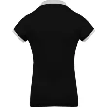 Női galléros póló Kariban KA259 Ladies’ Two-Tone piqué polo Shirt -M, Black/Oxford Gre