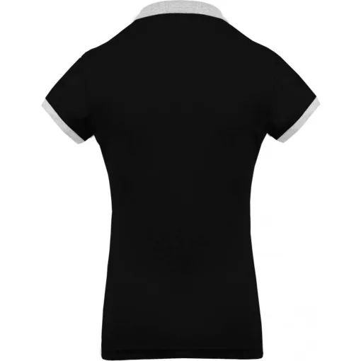 Női galléros póló Kariban KA259 Ladies’ Two-Tone piqué polo Shirt -XL, Black/Oxford Gr