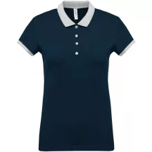 Női galléros póló Kariban KA259 Ladies’ Two-Tone piqué polo Shirt -2XL, Navy/Oxford Gr