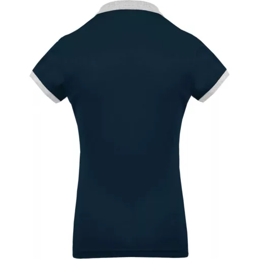 Női galléros póló Kariban KA259 Ladies’ Two-Tone piqué polo Shirt -XL, Navy/Oxford Gre