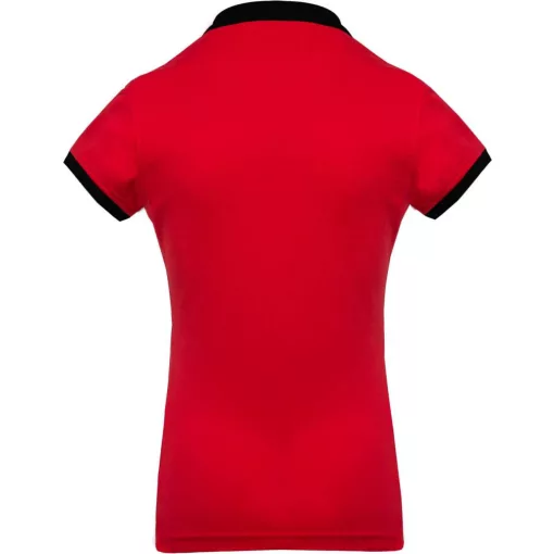 Női galléros póló Kariban KA259 Ladies’ Two-Tone piqué polo Shirt -2XL, Red/Black
