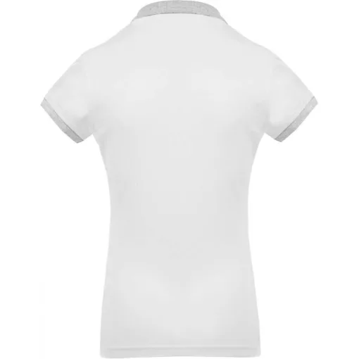 Női galléros póló Kariban KA259 Ladies’ Two-Tone piqué polo Shirt -L, White/Oxford Gre
