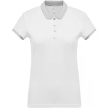 Női galléros póló Kariban KA259 Ladies’ Two-Tone piqué polo Shirt -XL, White/Oxford Gr