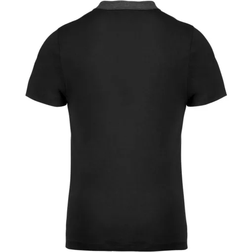 Férfi galléros póló Kariban KA260 Men S Two-Tone Jersey polo Shirt -3XL, Black/Dark Gr