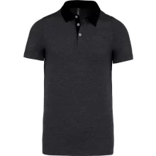 Férfi galléros póló Kariban KA260 Men S Two-Tone Jersey polo Shirt -3XL, Dark Grey Hea