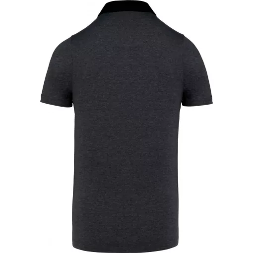 Férfi galléros póló Kariban KA260 Men S Two-Tone Jersey polo Shirt -XL, Dark Grey Heat