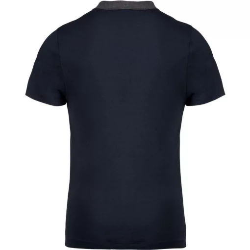 Férfi galléros póló Kariban KA260 Men S Two-Tone Jersey polo Shirt -L, Navy/Dark Grey 