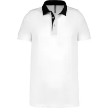 Férfi galléros póló Kariban KA260 Men S Two-Tone Jersey polo Shirt -S, White/Navy