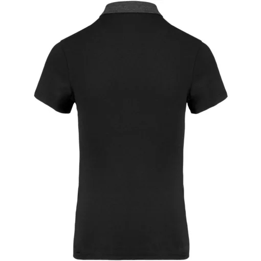 Női galléros póló Kariban KA261 Ladies Two-Tone Jersey polo Shirt -XS, Black/Dark Grey