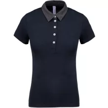 Női galléros póló Kariban KA261 Ladies Two-Tone Jersey polo Shirt -L, Navy/Dark Grey H