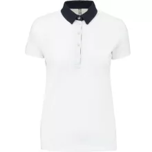 Női galléros póló Kariban KA261 Ladies Two-Tone Jersey polo Shirt -2XL, White/Navy